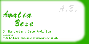 amalia bese business card